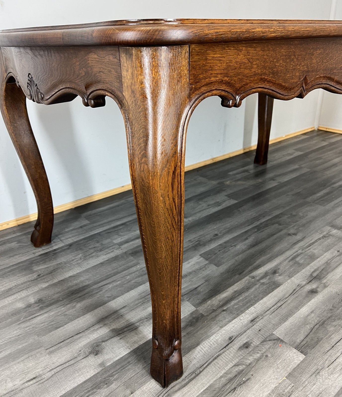 Dining Table Vintage French Carved Oak Solid Dining Table Lot 4753 photo buy