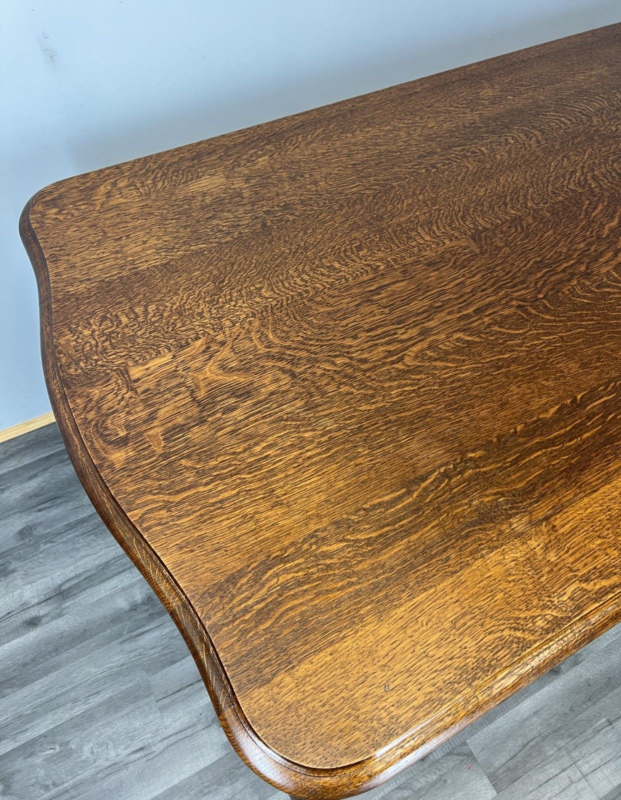 photo for sale Dining Table Vintage French Carved Oak Solid Dining Table Lot 4753