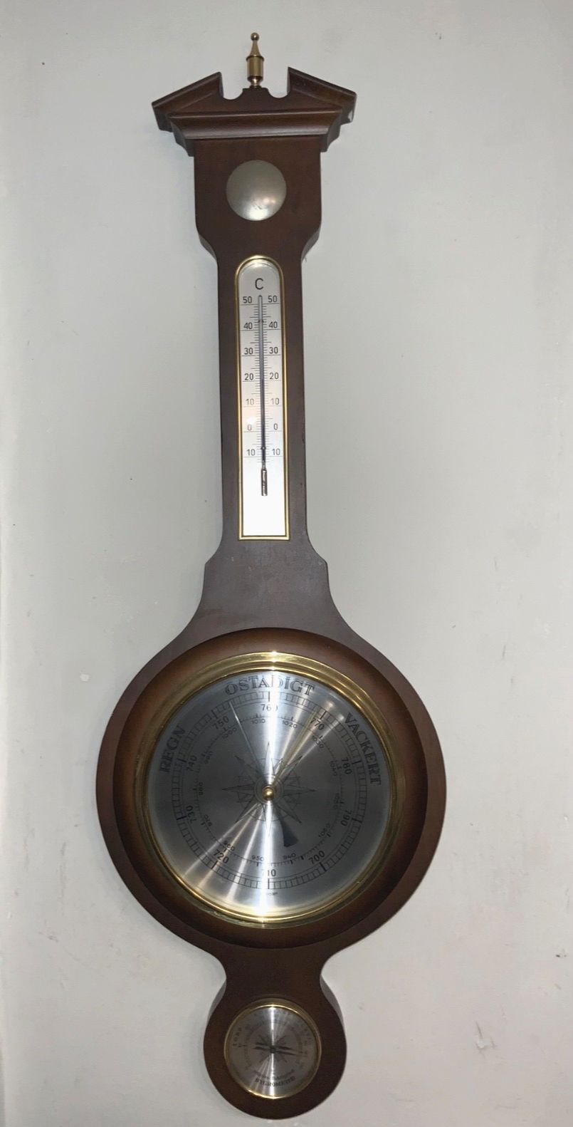 Vintage Banjo Barometer, Thermometer, Hygrometer, Weather Station