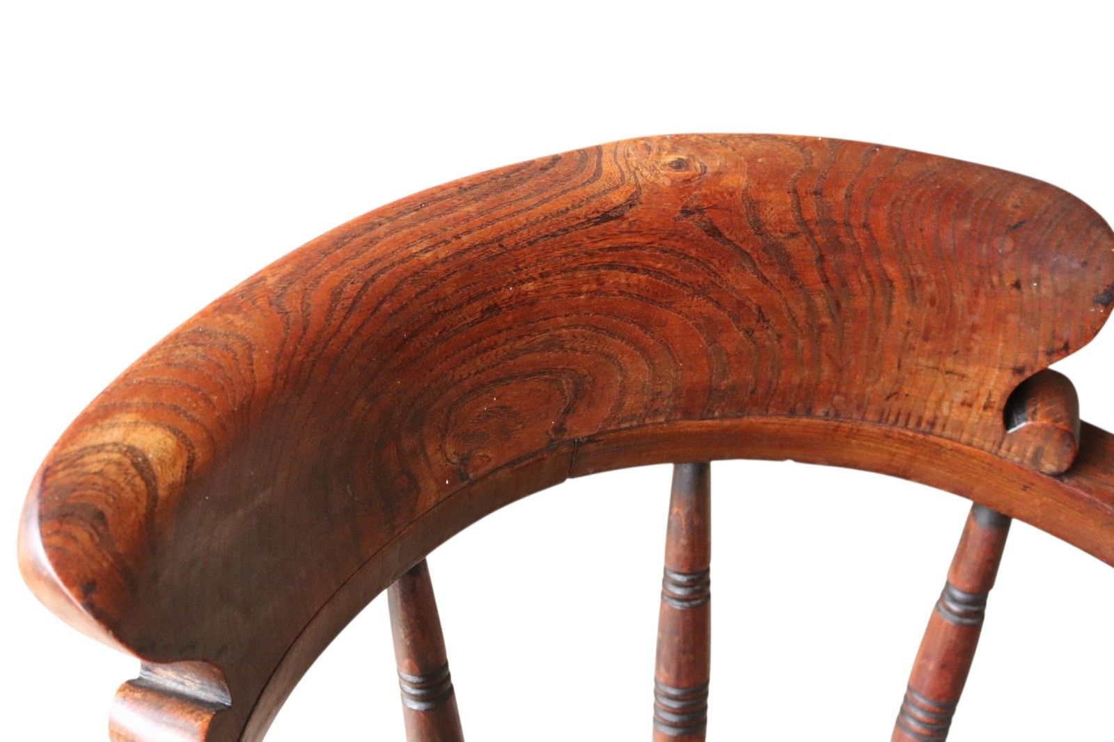 Victorian Smoker’s Bow Chair C.1880 Elm & Beech Captains Chair photo vinterior