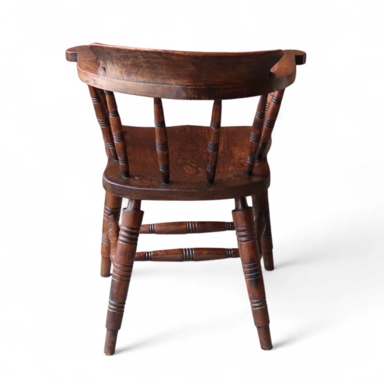 photo furniture Victorian Smoker’s Bow Chair C.1880 Elm & Beech Captains Chair