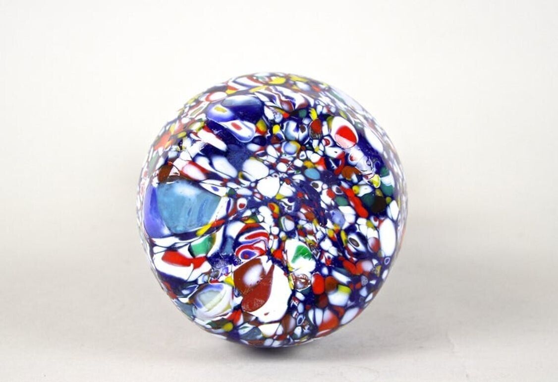 photo buy Blue Mid Century Murano Glass Vase By Fratelli Toso, Multicolored, It Ca. 1950