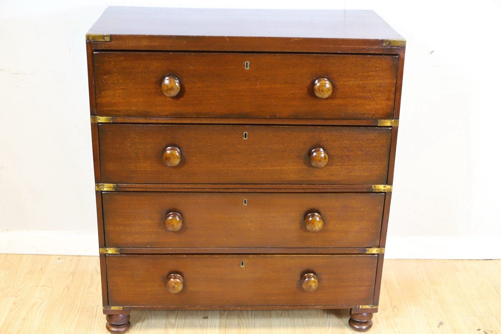 Antique Mahogany Military Campaign Chest Of Drawers photo furniture
