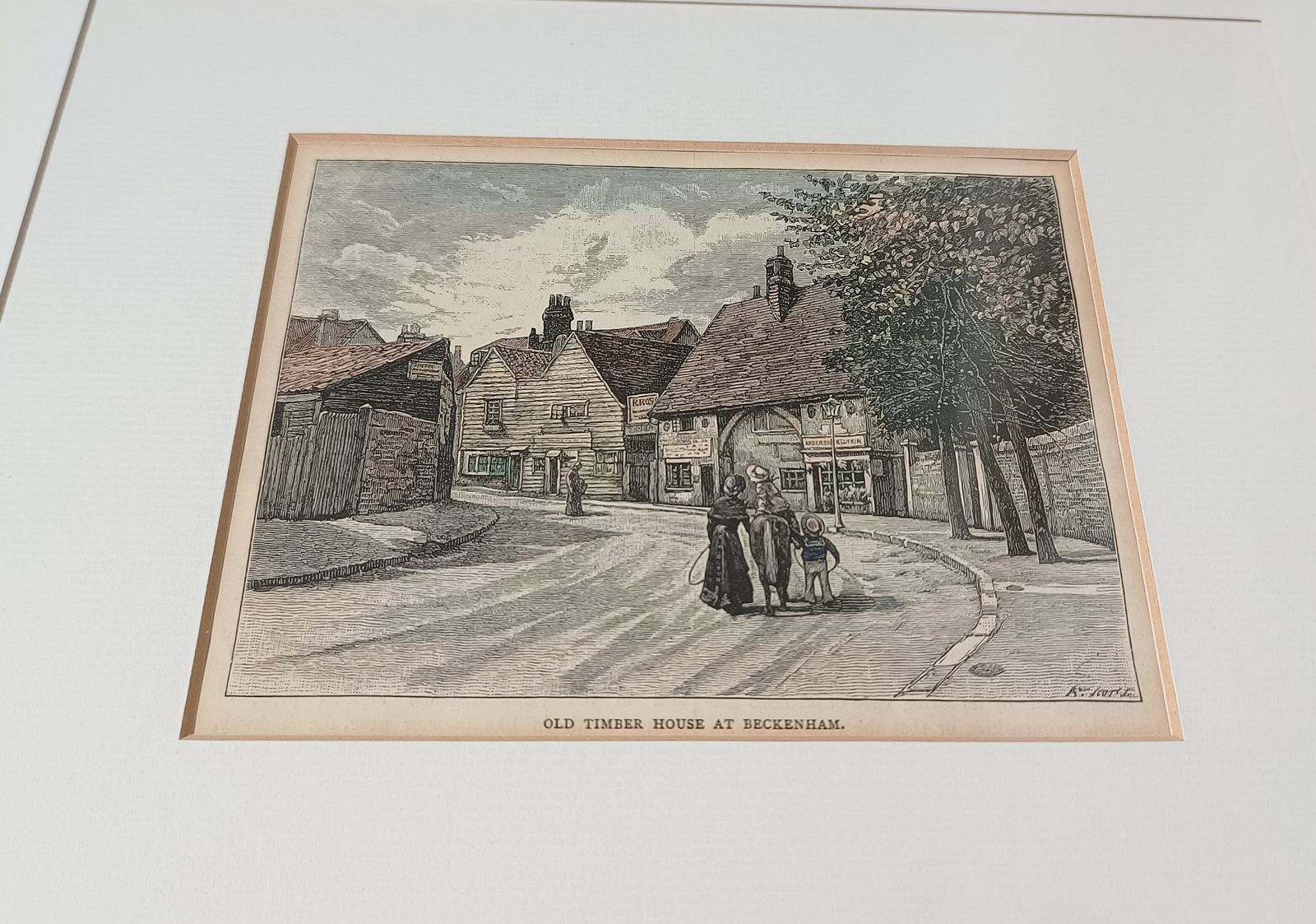 Antique Engraving Print The Old Timber House Beckenham Framed. photo buy