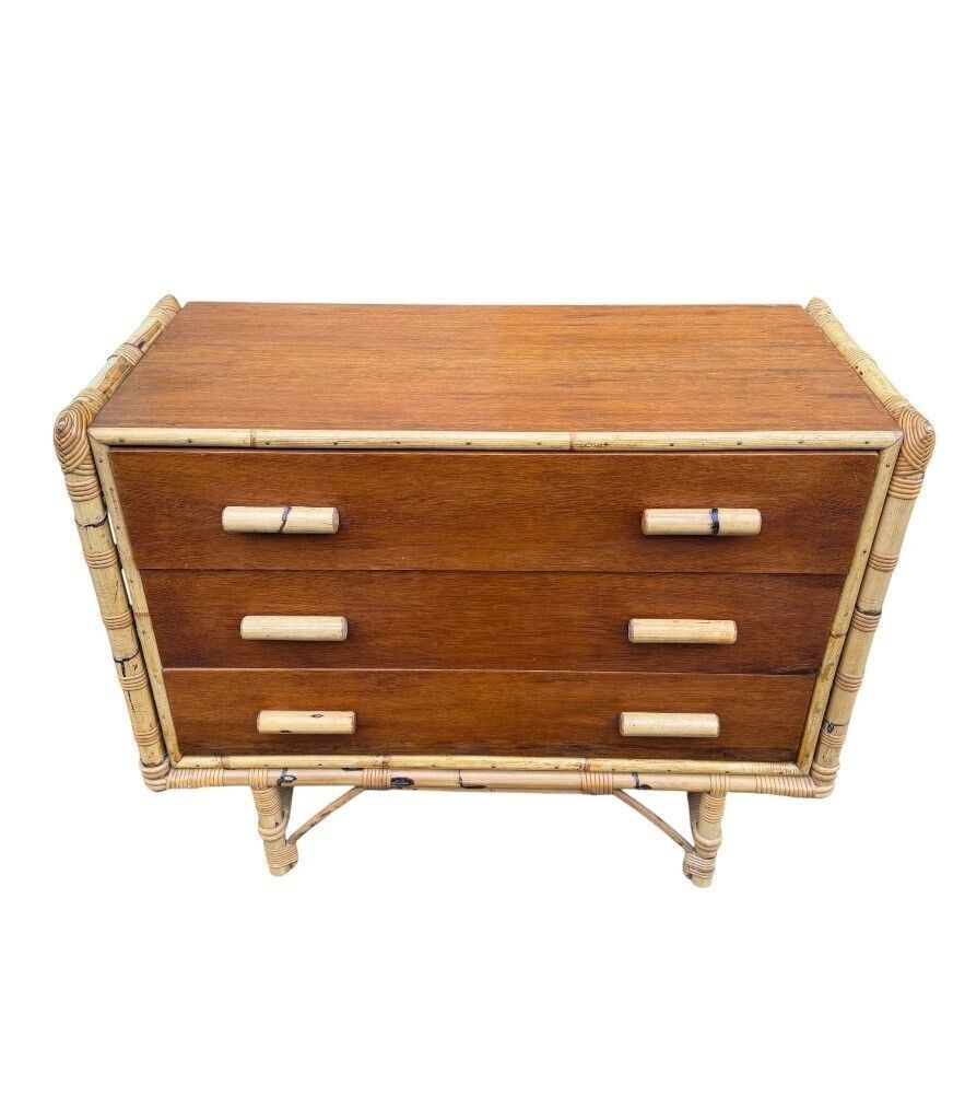 An Italian 1970s Bamboo And Beech Wood Chest Of Drawers photo 1850.0