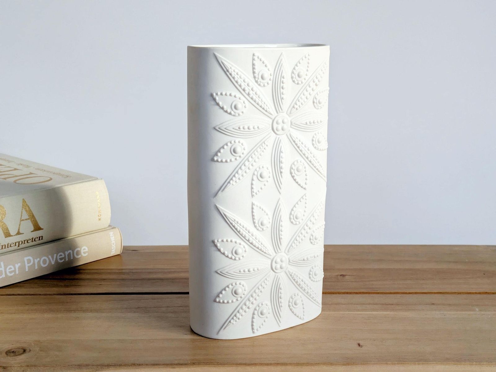 Architectural Biscuit Porcelain Vase: Nanny Still For Heinrich, Germany, 1970s photo furniture