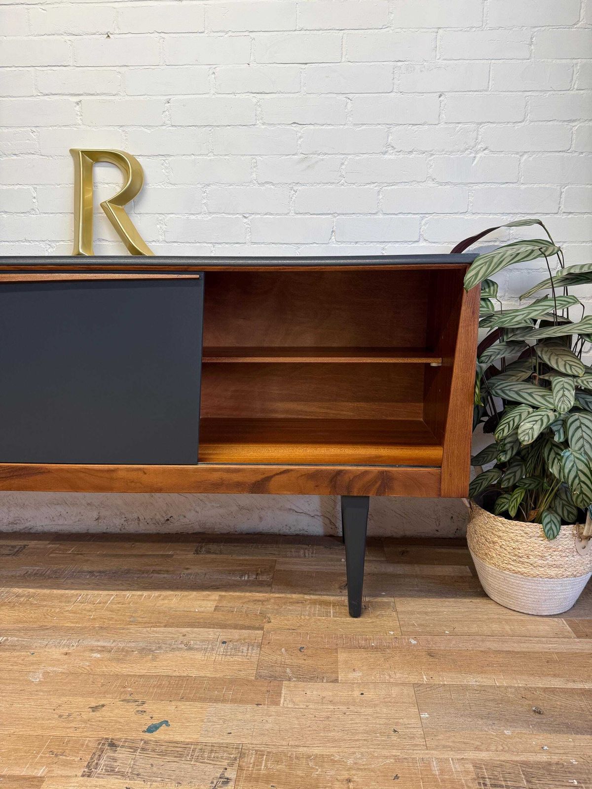 photo for sale Mid Century Sideboard By Elliotts Of Newbury– Painted In Farrow & Ball Railings