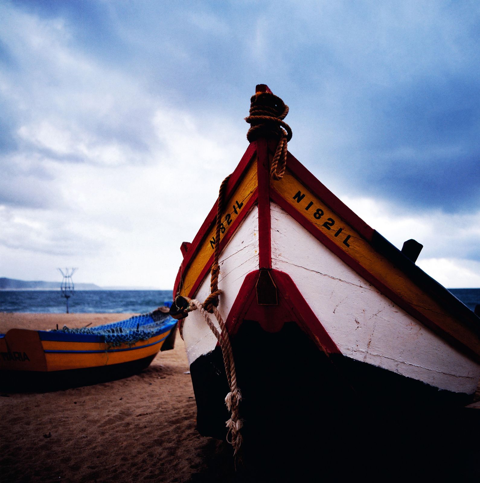 Leonore Ander Leonore Ander: Fishing Boat On The Beach Of Nazaré In Portugal, 1981