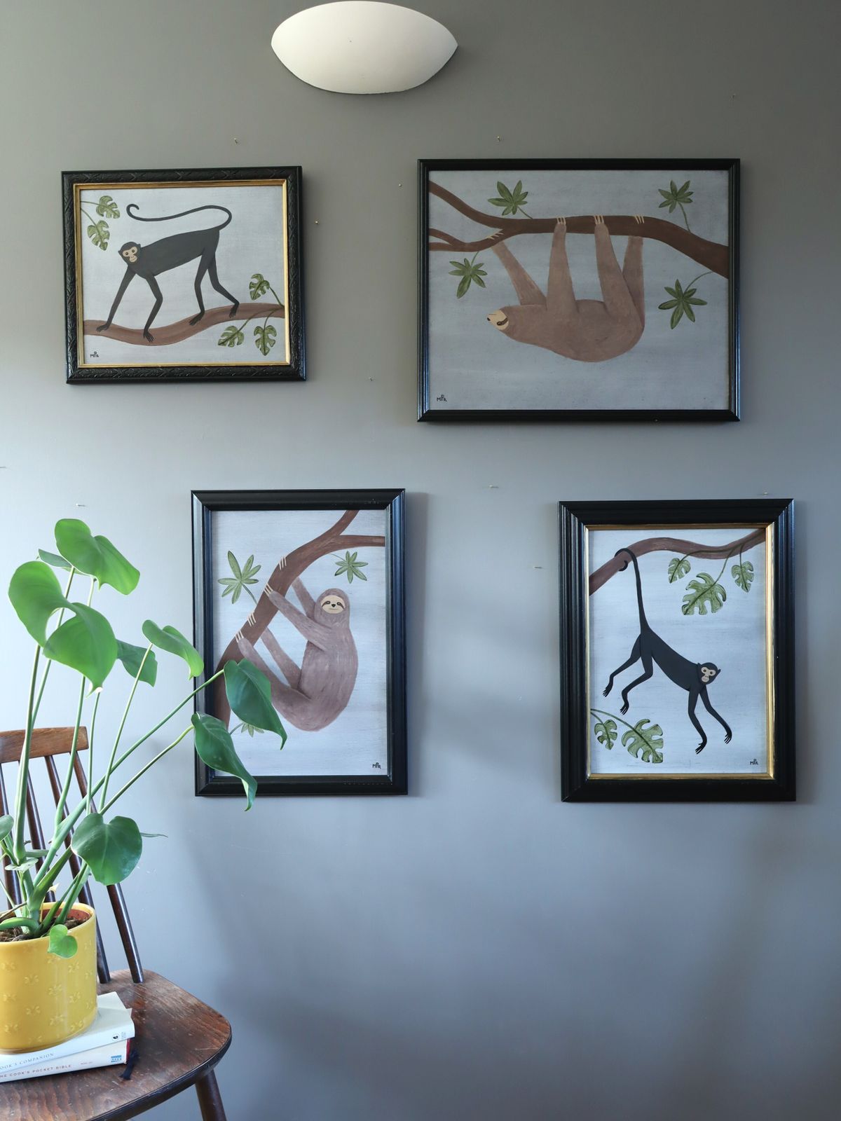 Hanging Sloth In Oil Onto Panel photo for sale