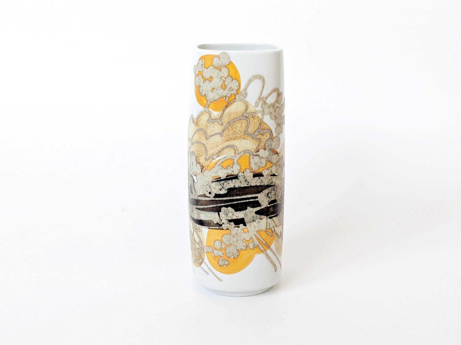 1960s Royal Copenhagen Faience Siena Vase By Ellen Malmer, Midcentury Abstract Design