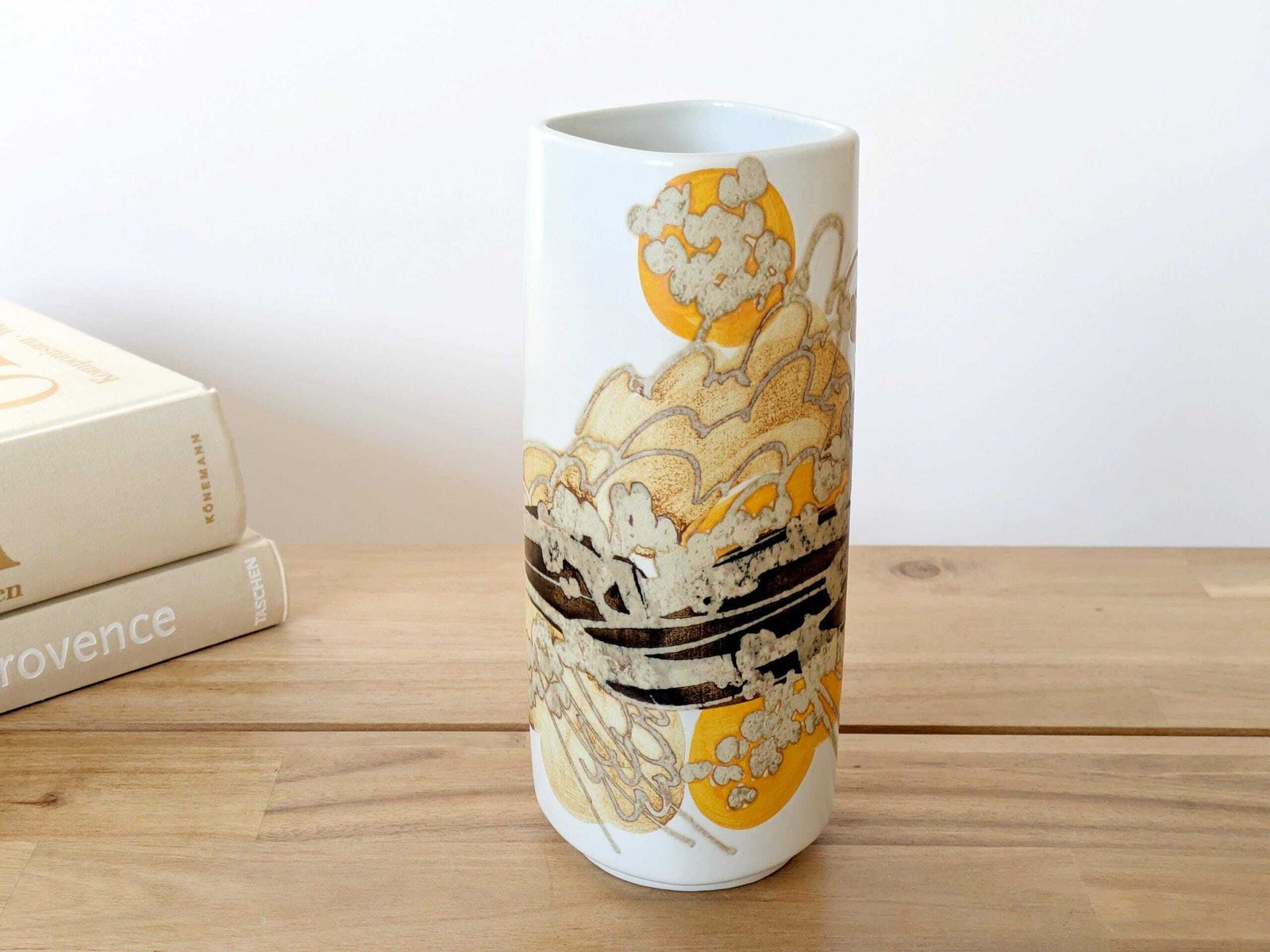 1960s Royal Copenhagen Faience Siena Vase By Ellen Malmer, Midcentury Abstract Design photo for sale