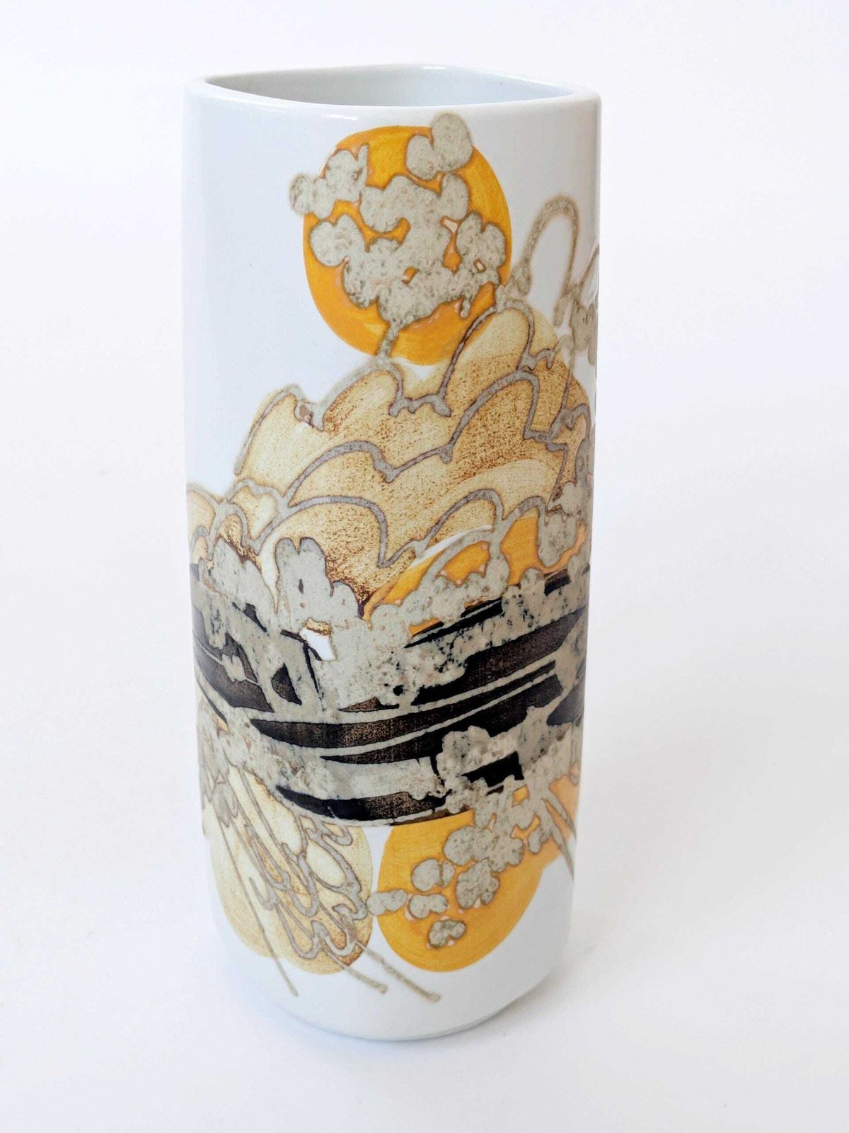 1960s Royal Copenhagen Faience Siena Vase By Ellen Malmer, Midcentury Abstract Design photo vintage