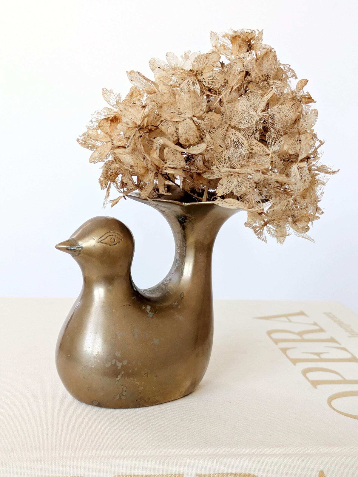 1960s Midcentury Style Brass Bird Candleholder Or Bud Vase, Modern Rustic Accent photo for sale
