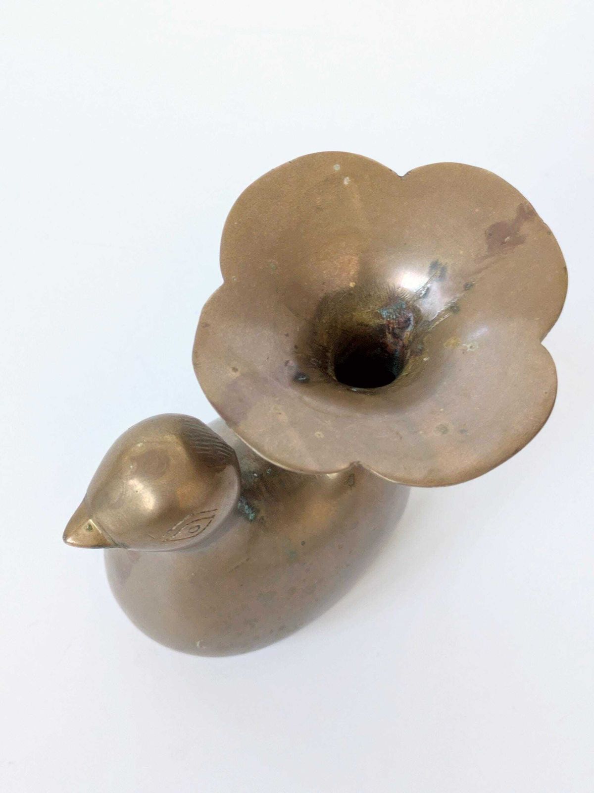 89.0 1960s Midcentury Style Brass Bird Candleholder Or Bud Vase, Modern Rustic Accent photo