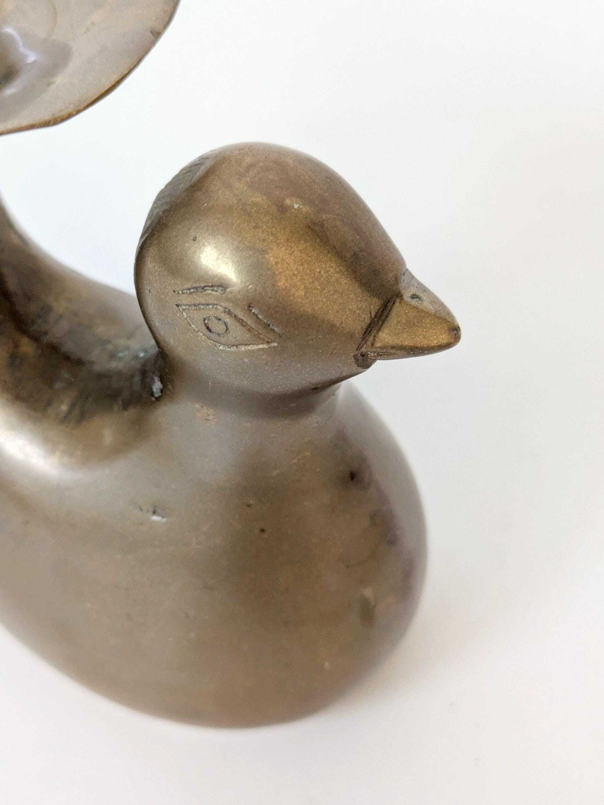 photo vintage 1960s Midcentury Style Brass Bird Candleholder Or Bud Vase, Modern Rustic Accent