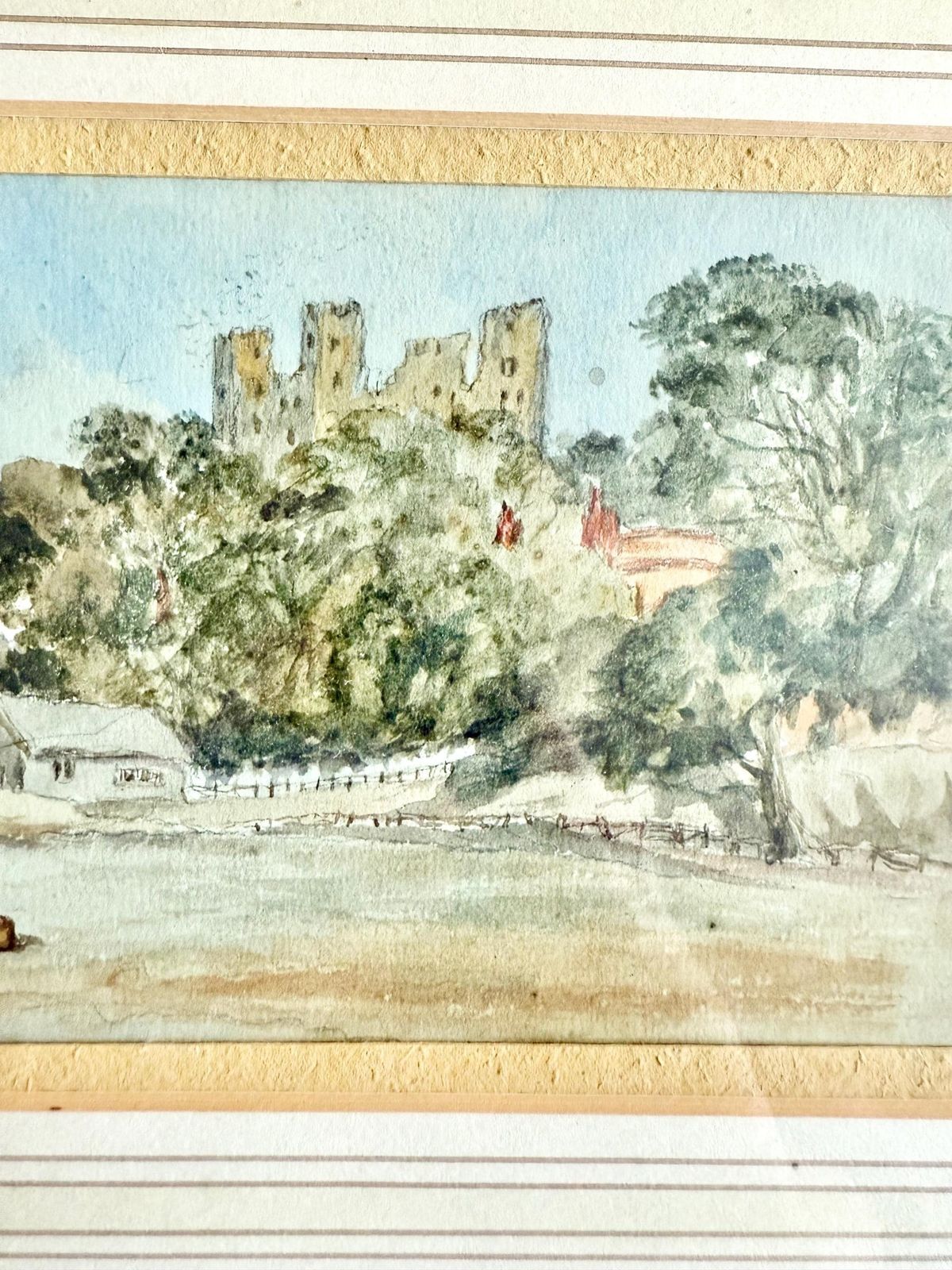 Antique Victorian Double Sided Watercolour Original Art Situated And Dated   Rochester 1864 And Gravesend Aug 1864 Framed And Glazed photo 200.0
