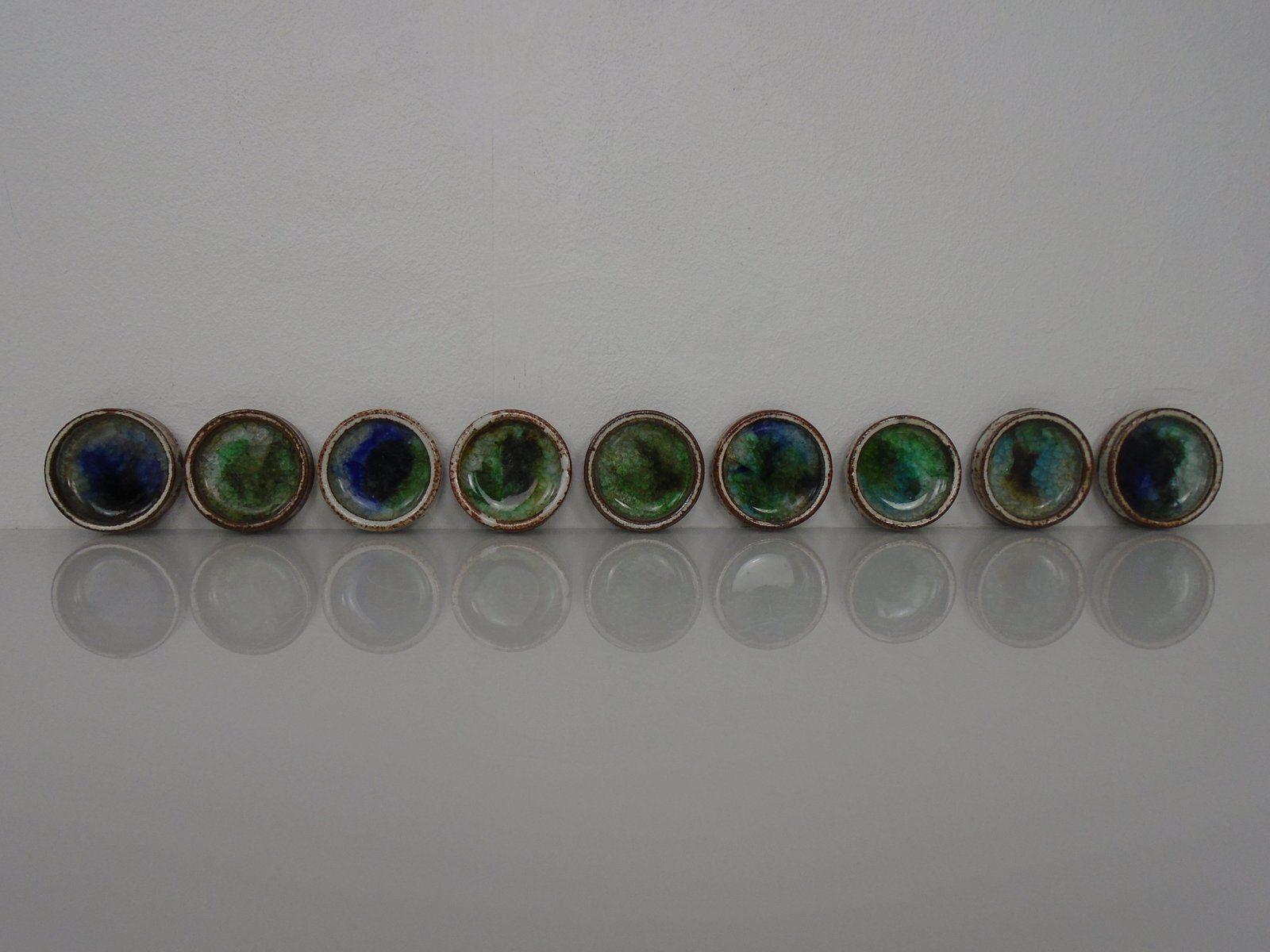 Danish Studio Ceramic Bowls By Jim & Henny Waldorff For Svaneke, 1960s, Set Of 9