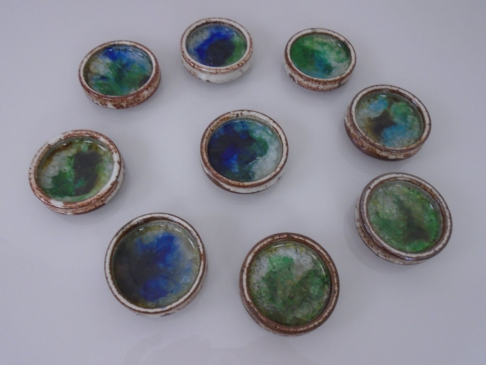 Danish Studio Ceramic Bowls By Jim & Henny Waldorff For Svaneke, 1960s, Set Of 9 photo Home Decor