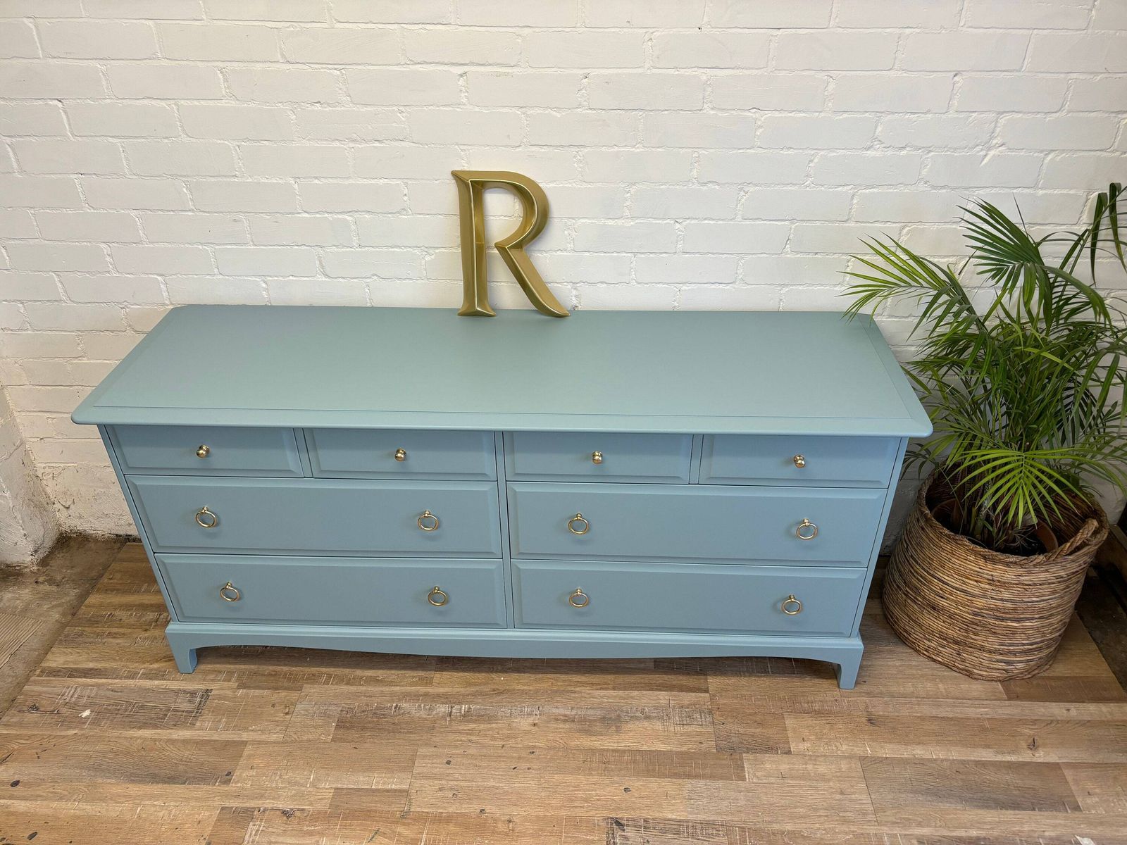 Stag Minstrel Captains Chest Painted Province Blue photo furniture