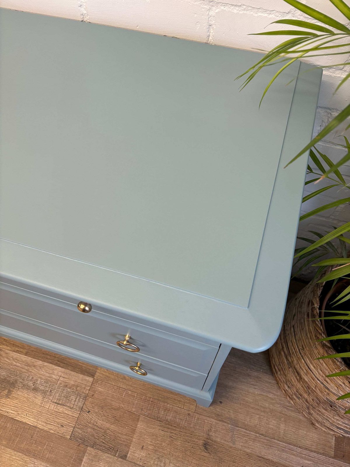 photo for sale Stag Minstrel Captains Chest Painted Province Blue