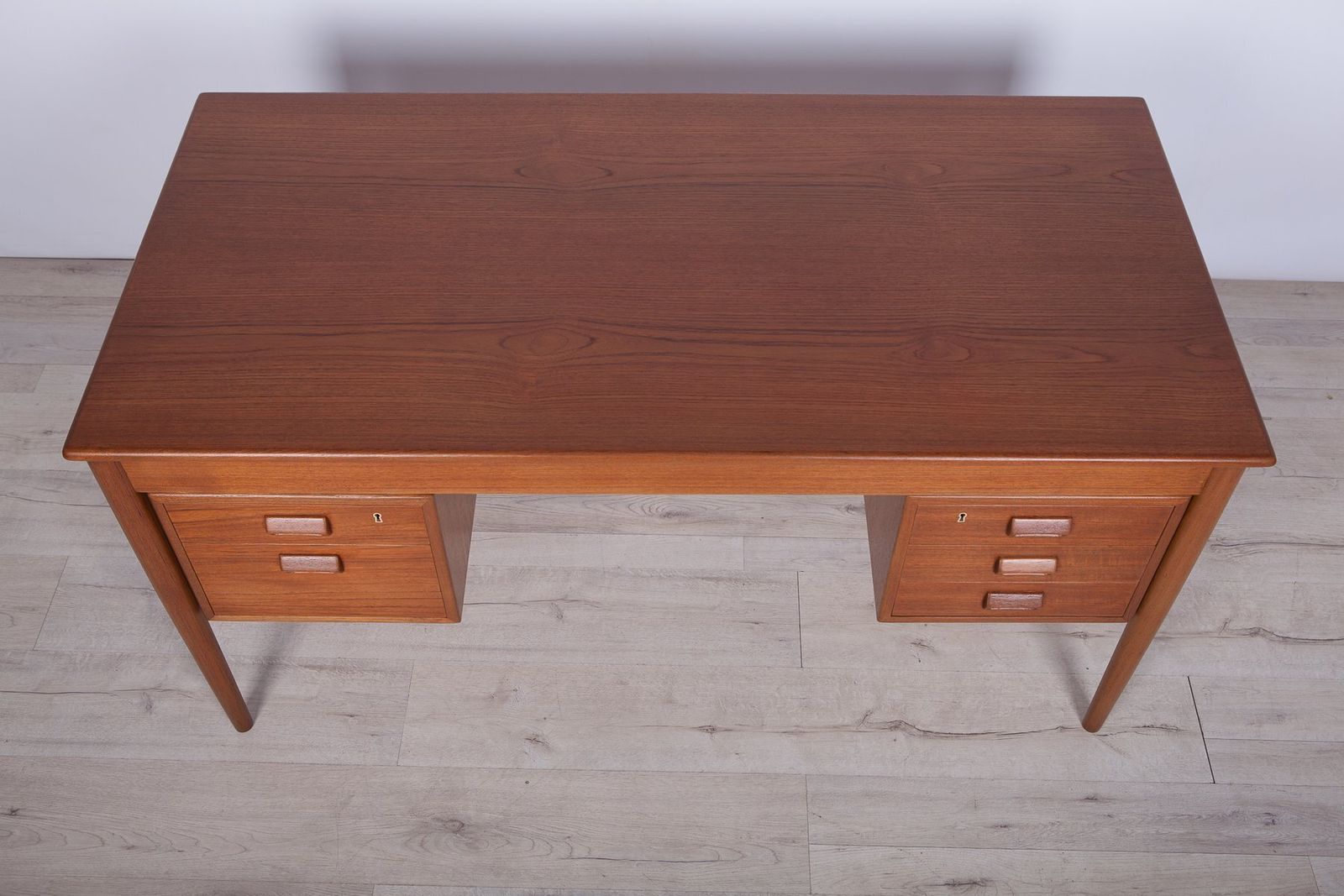 Furniture Danish Teak Desk By Børge Mogensen For Søborg Møbelfabrik, 1960s photo