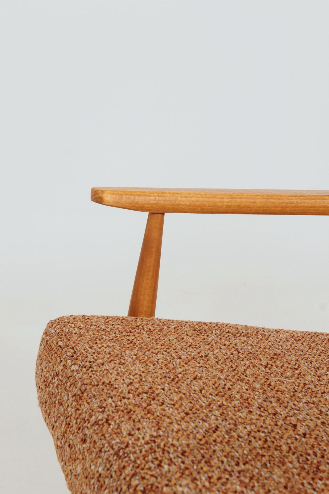 Lounge Chair Vintage Green Sage Boucle, Mid Century Design, 1960, Turned Legs photo vintage