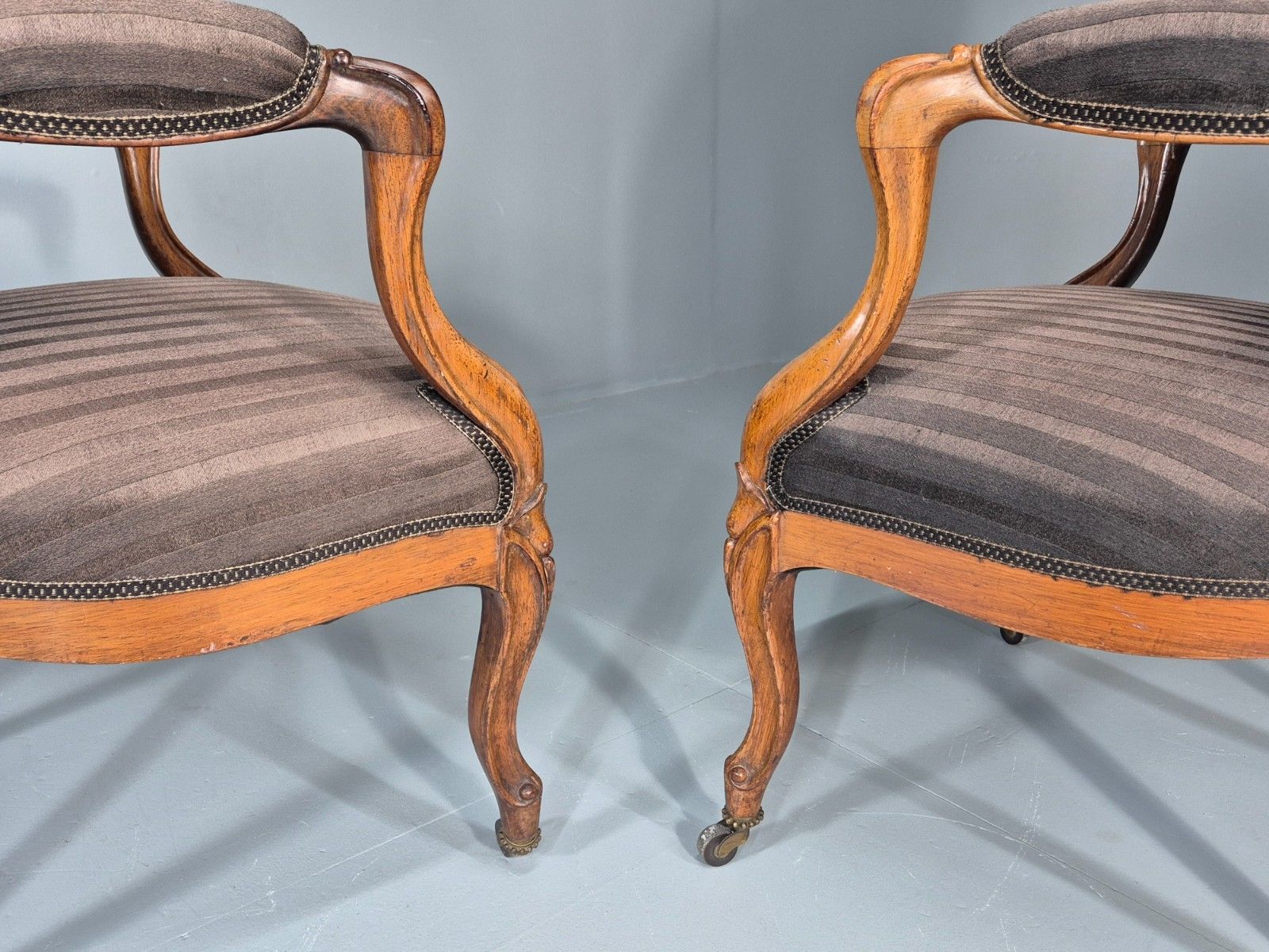 photo buy 2 Antique Rococo Armchairs Walnut Frames 1880s Denmark Quality  Eb11331 Vclo