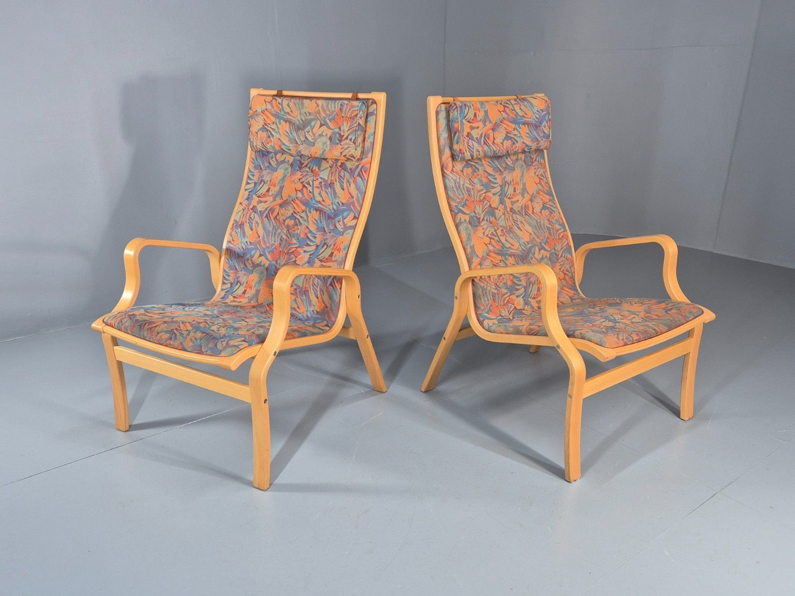 2 Vintage Bentwood Lounge Chairs Finn Ostergaard 1980s Retro Mcm Eb11337 Mben photo furniture