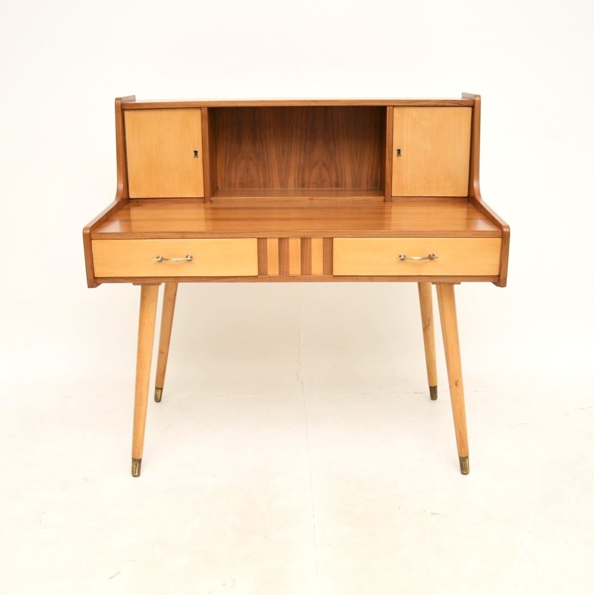 Vintage Italian Walnut And Satin Wood Desk photo for sale
