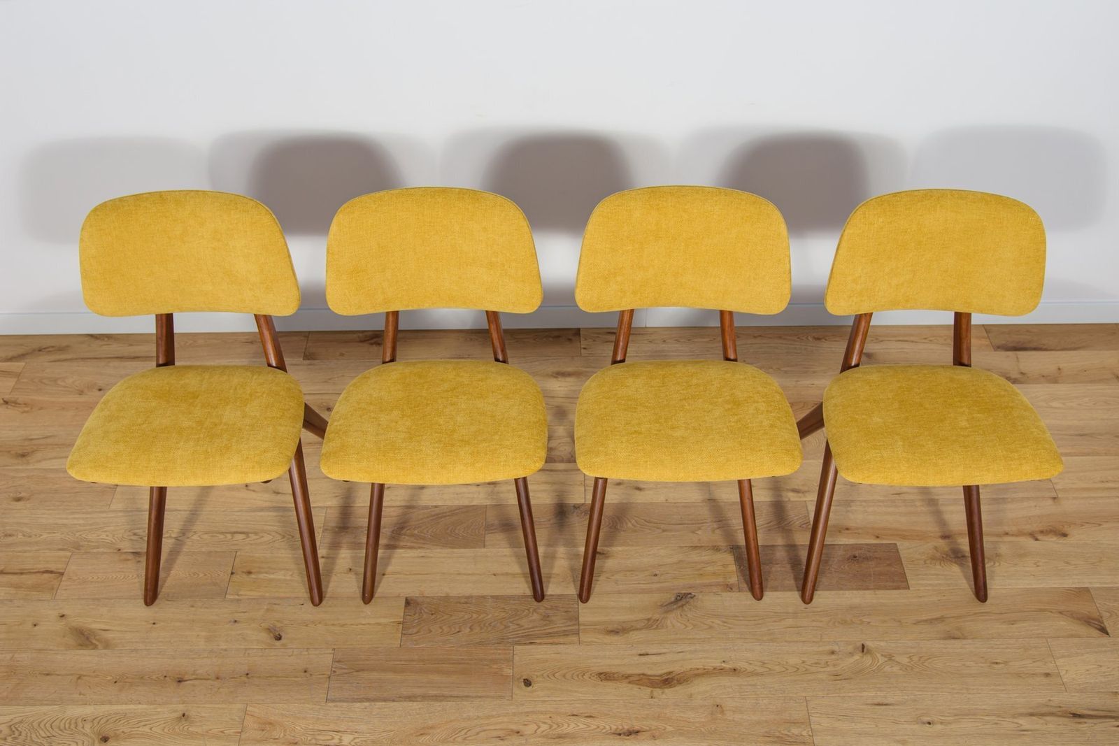 Mid Century Teak Dining Chairs Scissor By Louis Van Teefelen For Wébé, Netherlands, 1950s, Set Of 4 photo 2771.0