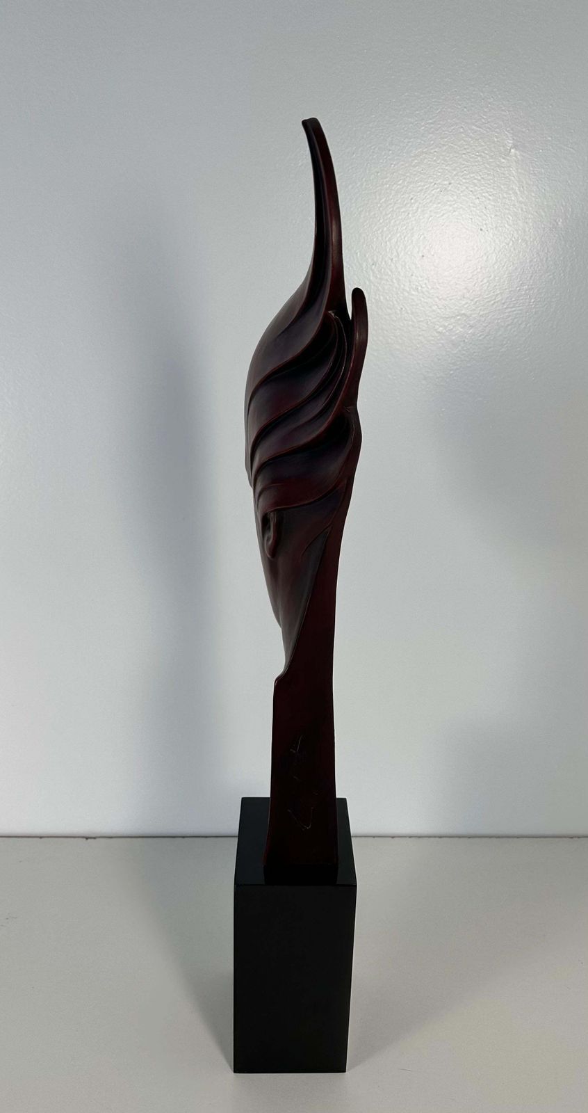G. Cacciapuoti Art Deco Red Porcelain Stoneware And Wood Woman Profile, 1930s photo vinterior