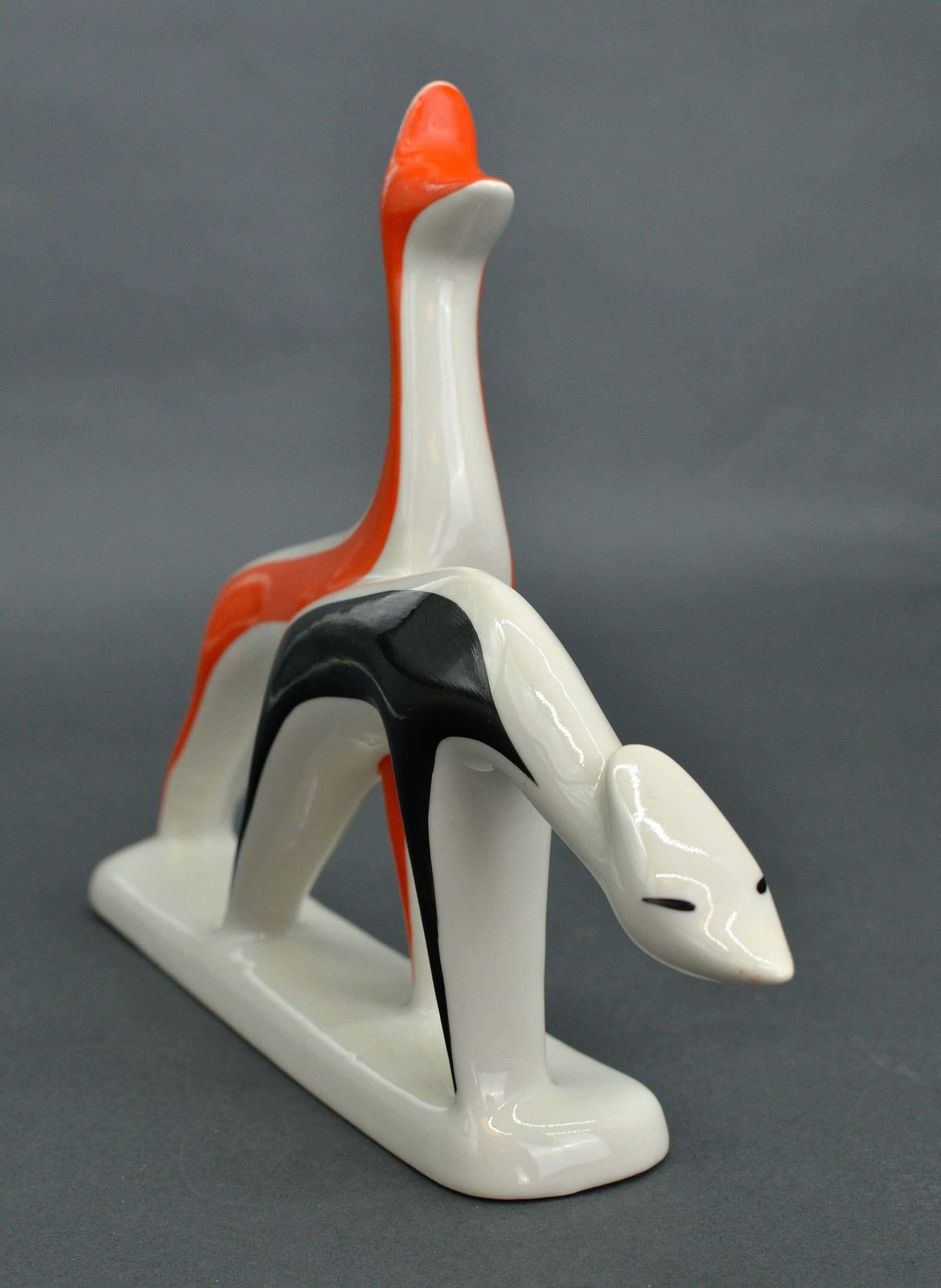 Levon Agadzhanyan Deers, Art Deco Figurine. Porcelain, Hand Painted. Riga Porcelain Factory 1963 photo 248.0