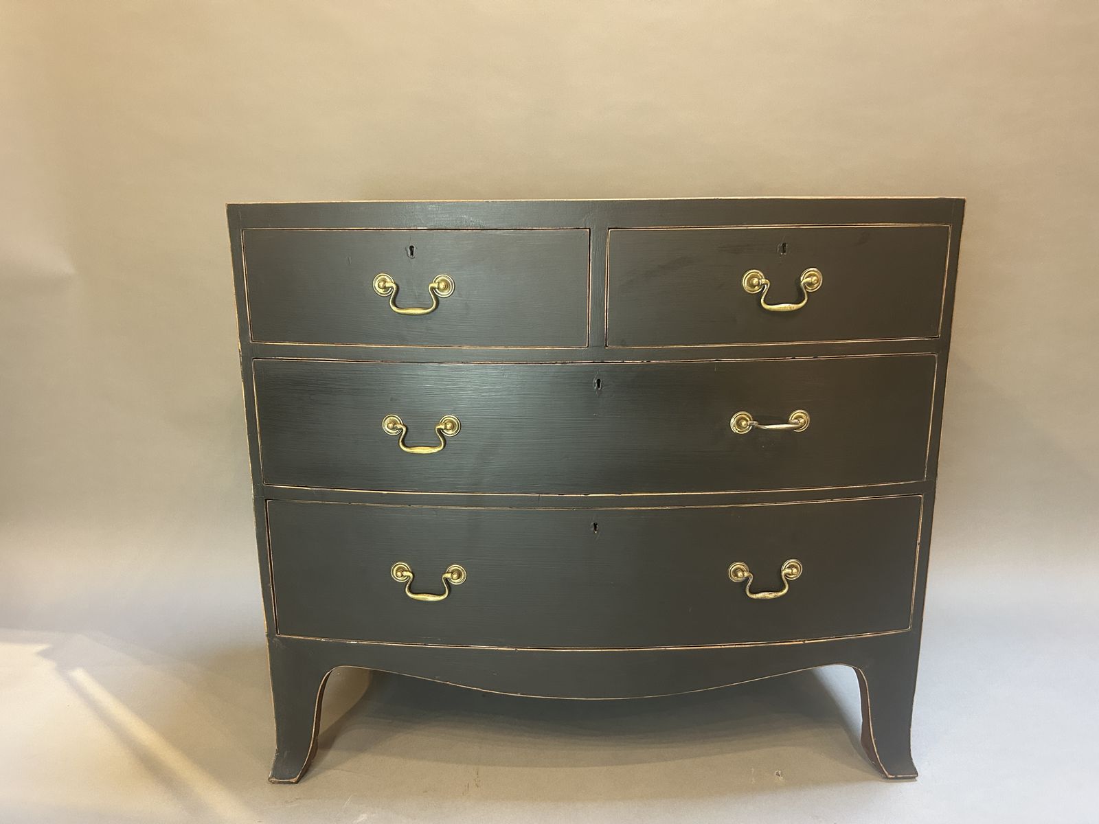 Regency Ebonised Bow Chest Of Drawers photo furniture