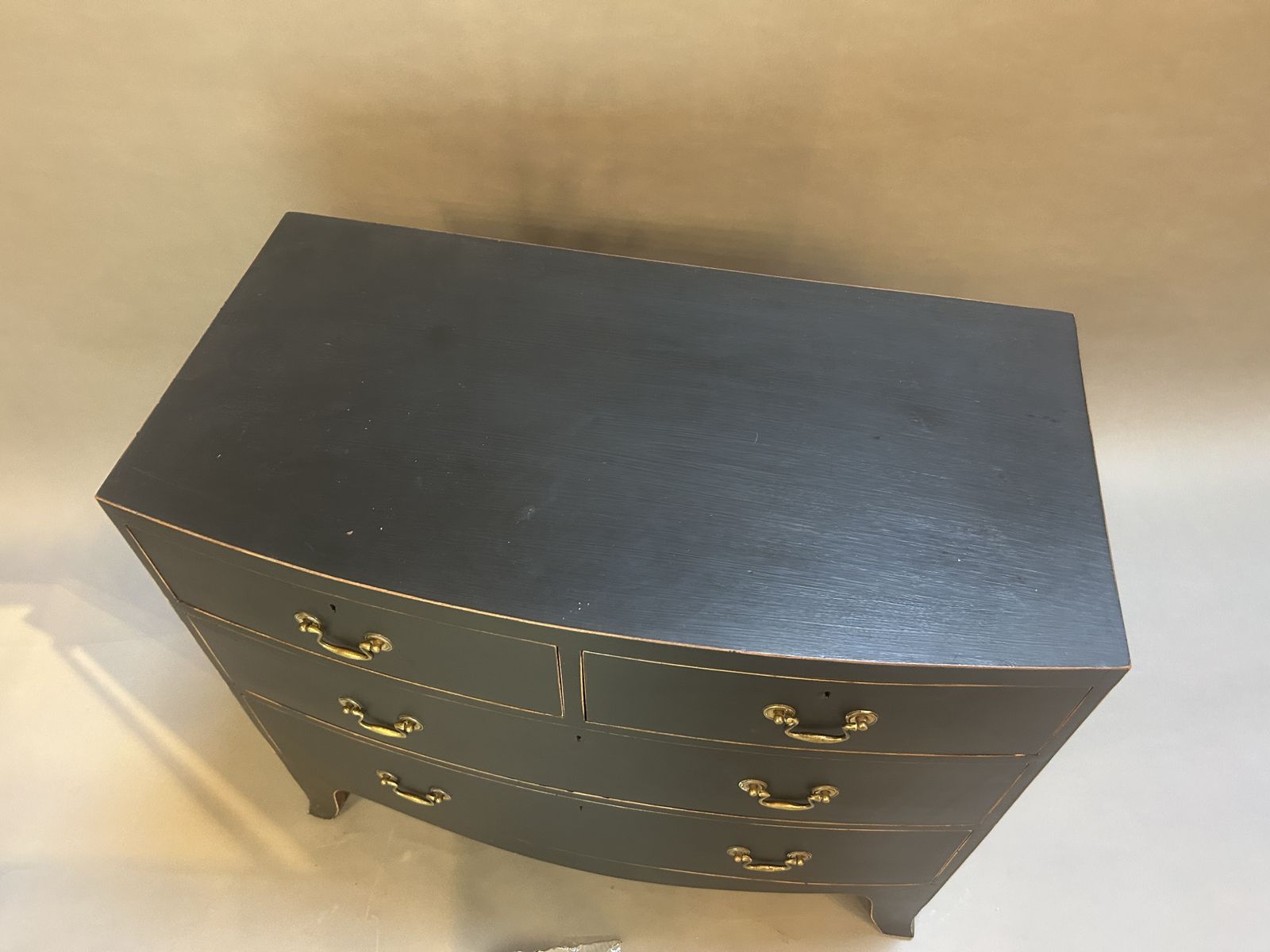Regency Ebonised Bow Chest Of Drawers photo 980.0