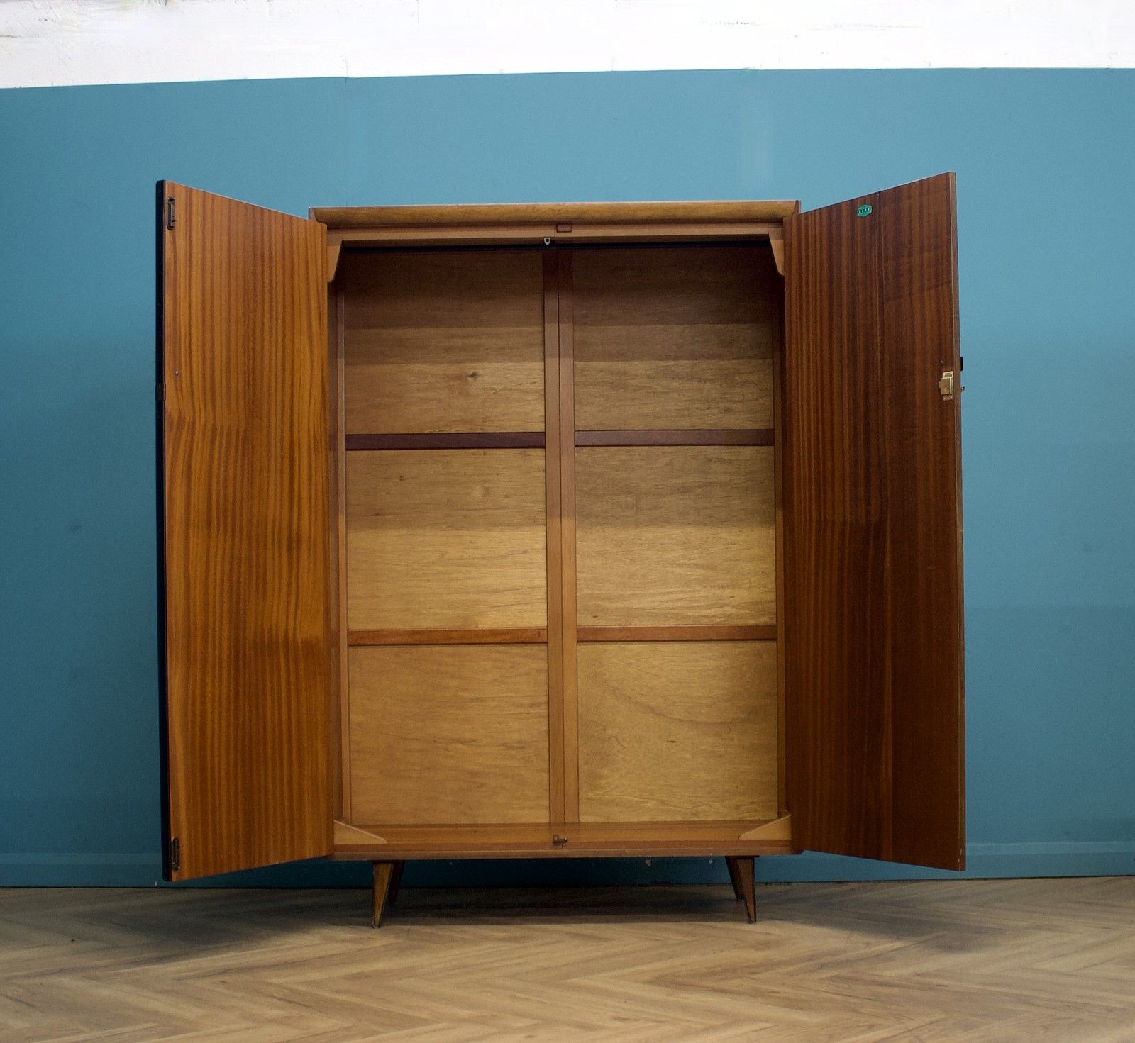 Mid Century Teak Wardrobe From Lebus Link, 1960s #1664 photo Furniture