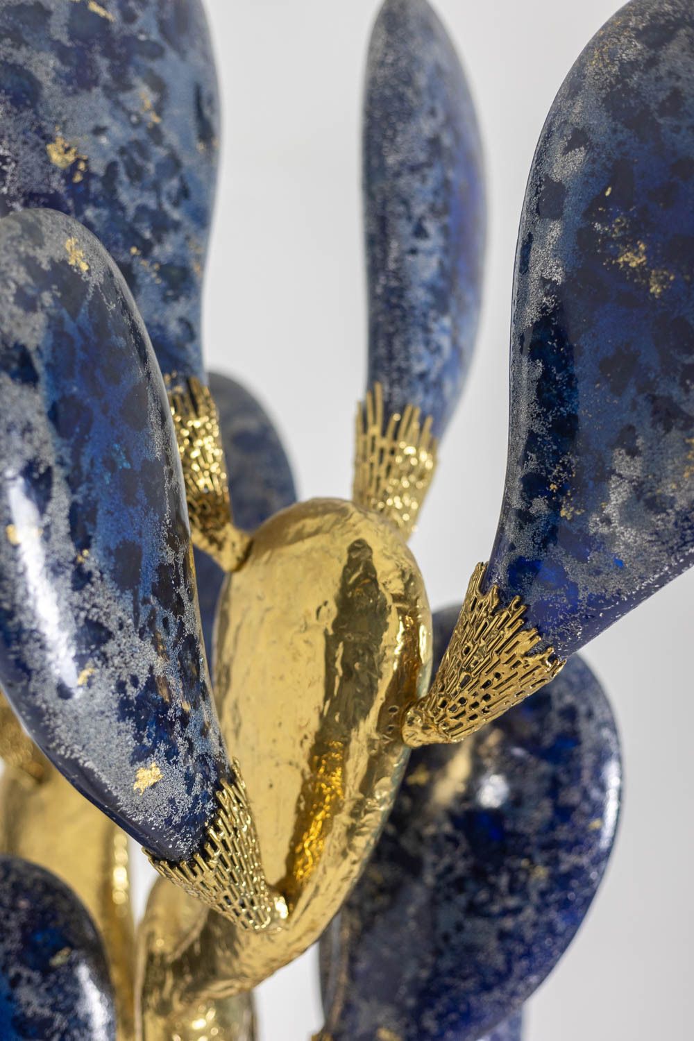 Art Jacques Duval Brasseur, Large Cactus Sculpture In Gilded Brass. 1992 photo