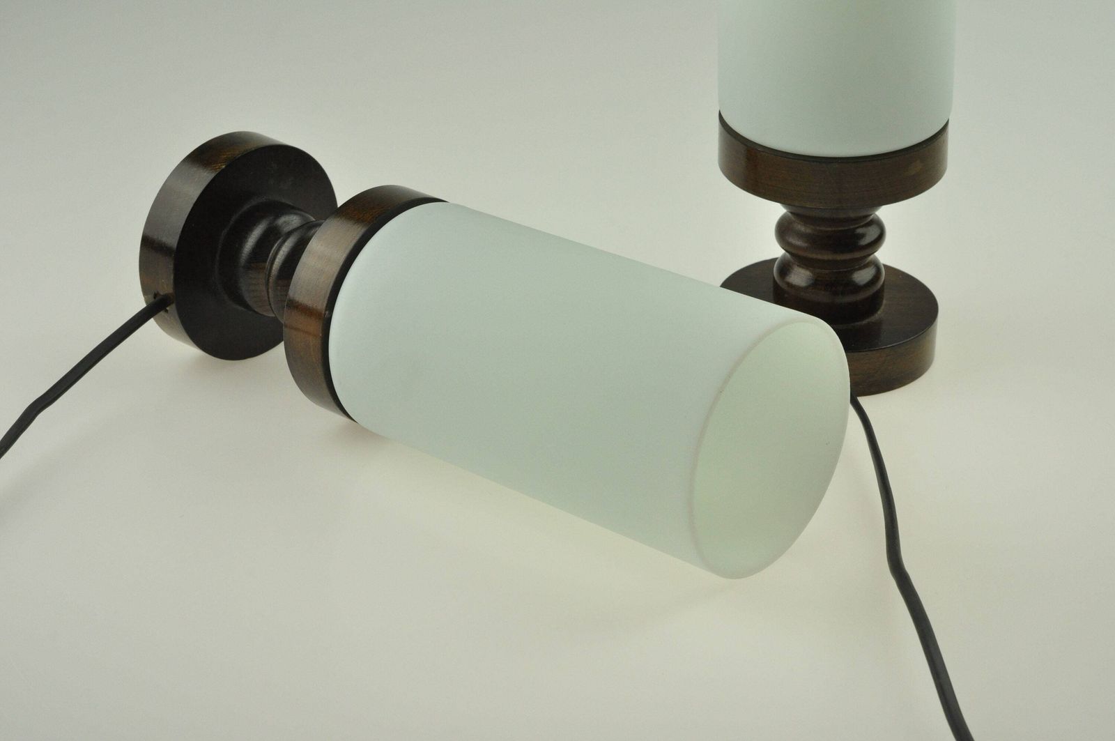 Pair Of Mid Century Lamps, Table Lamp, Desk Lamp, Pair Lamps, Pair Of Lamps, Bedside Lamp, Mid Century Lamp, Glass Lamp, Wooden Lamps photo 182.0