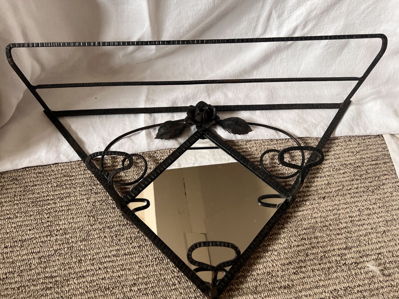 Vintage Coat Hat Hallway Display, Mirror & Shelves For Hats And Coats photo furniture