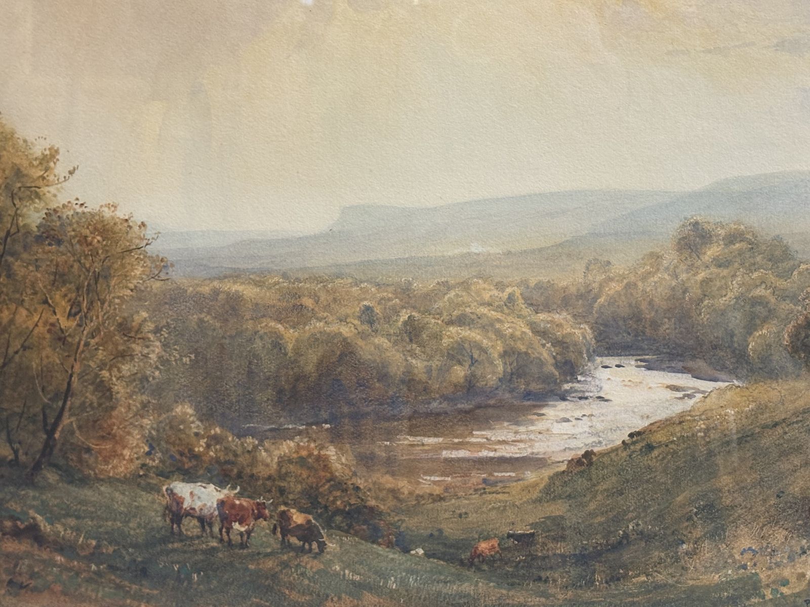 Watercolour Of Figures And Cows In Front Of A River By Robert Thorne Waite Rsw (1842 1935) photo Art