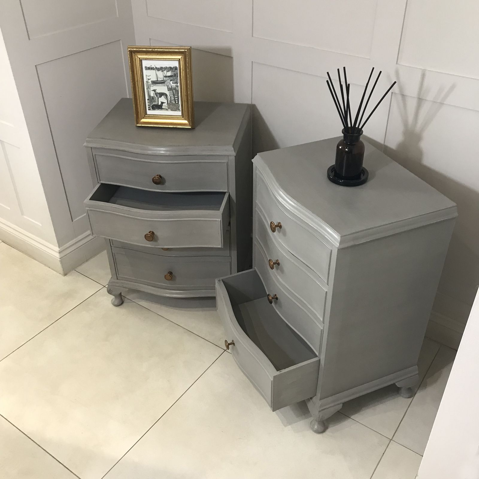 A Pair Of Hand Painted Small Chests Of Drawers. photo furniture