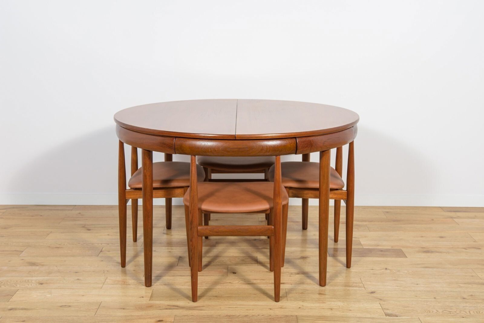Mid Century Modern Teak Dining Table And Chairs By Hans Olsen For Frem Røjle, Denmark, 1960s, Set Of 5 photo for sale