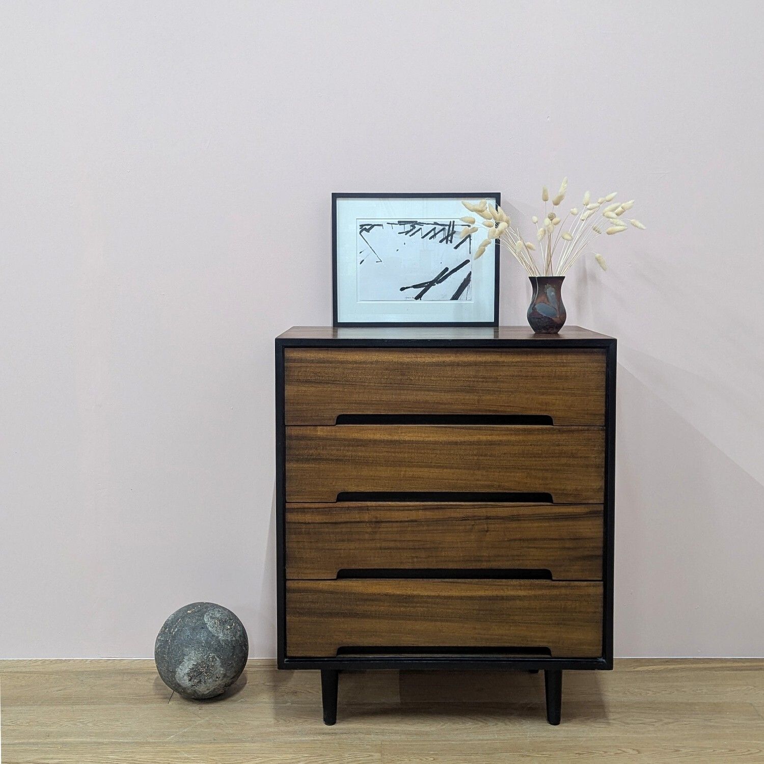 Vintage 1950s C Range Walnut Chest Of Drawers By John & Sylvia Reid For Stag
