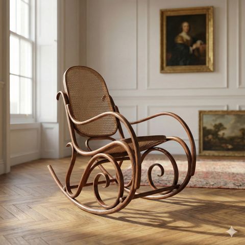 Vintage "P.I. Dinette" Bentwood Rocking Chair – Thonet Style (C.1970s) photo Furniture