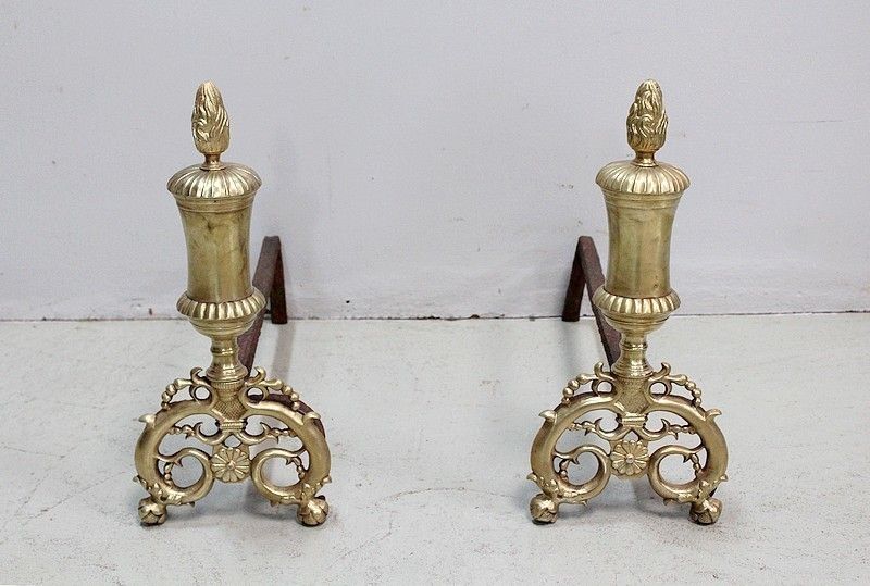 Pair Of Andirons Napoleon III, 19th Century photo furniture