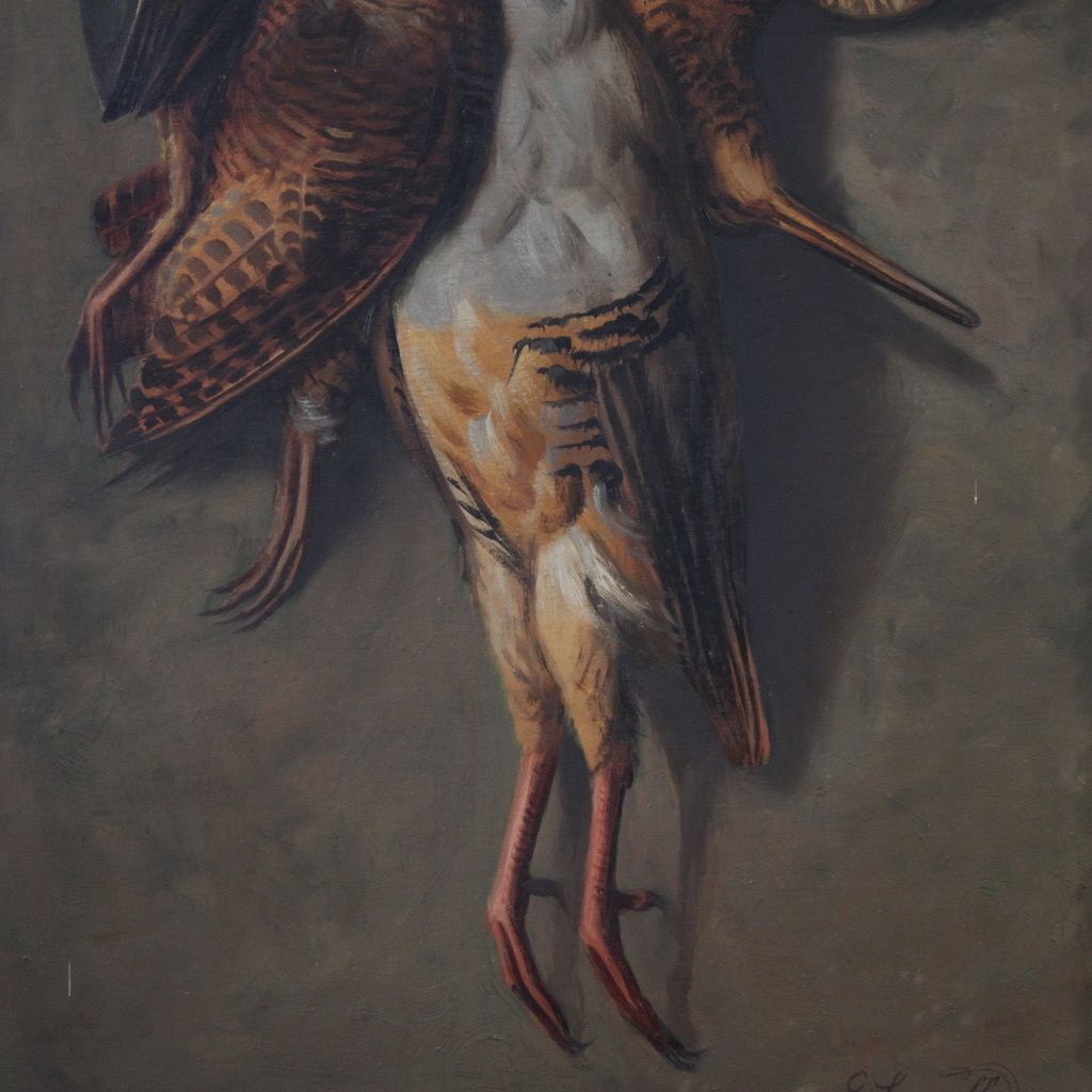 20th Century Italian Painting, Still Life With Game photo furniture