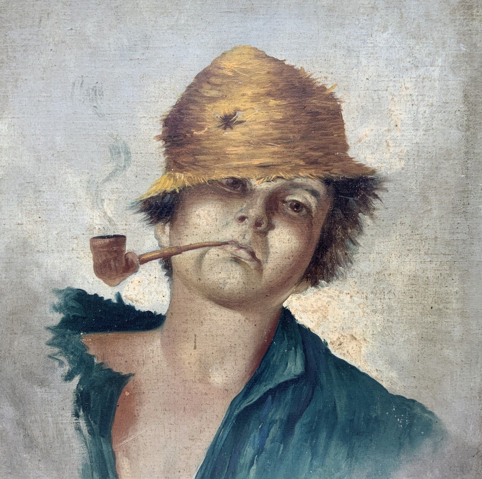 Circle Of: Luca Postiglione (1876 1936) 19thc Italian Oil Portrait Painting 1of2 photo Art