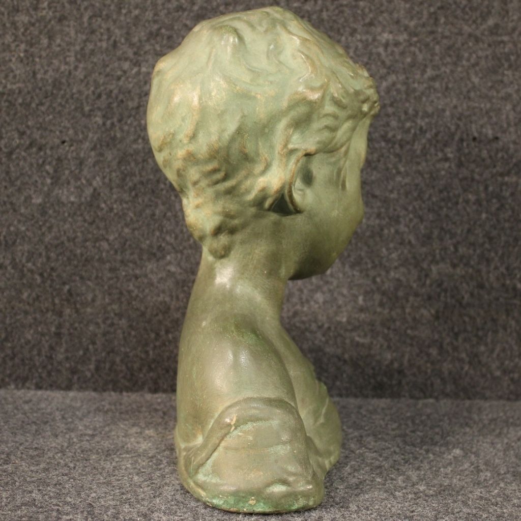 550.0 Italian Terracotta Sculpture Bust Of A Child photo