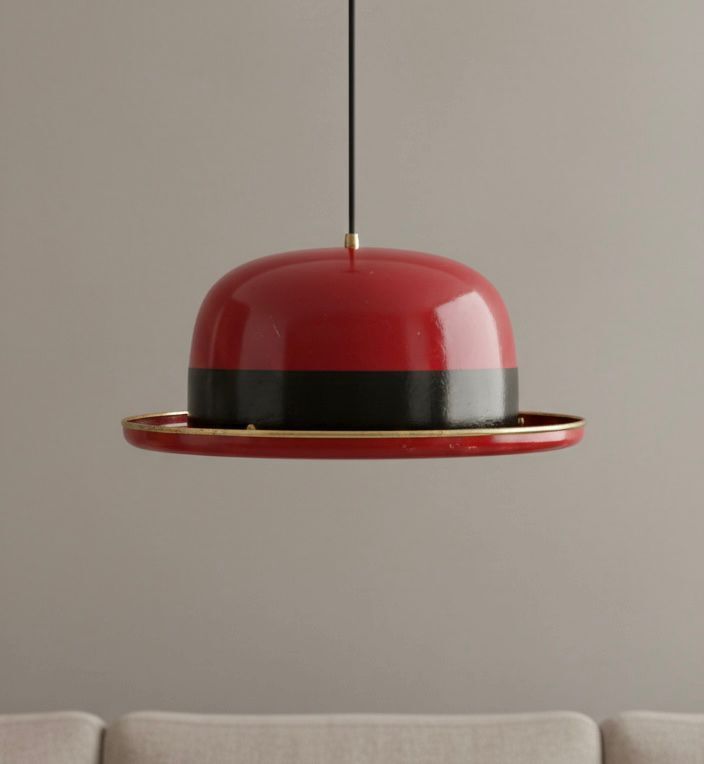 Hans Agne Jakobsson “Hat” / “Bowler Hat” Metal Ceiling Lamp, Markaryd, 1960s/70s