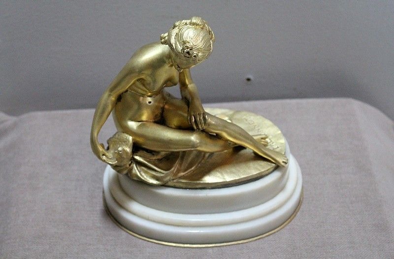 Bather With A Dove Signed Falconnet 19th Century photo furniture