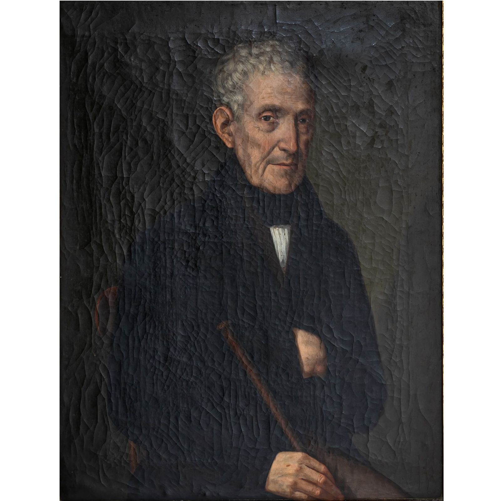 Portrait Of An Older Gentleman, Biedermeier Period, 1st Half 19th Century photo for sale